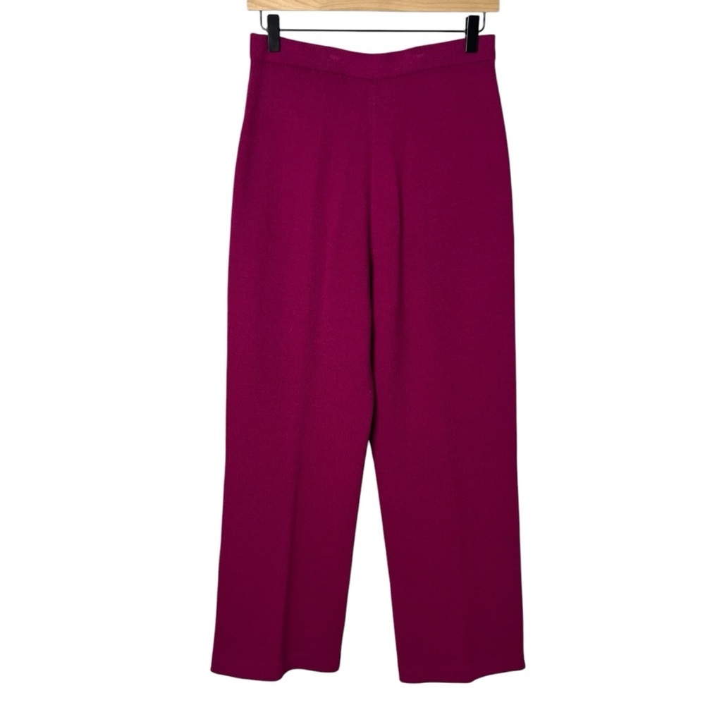 St. John Collection Wide Leg Knit Pants Size 8 Pink Fuchsia - Picture 3 of 5